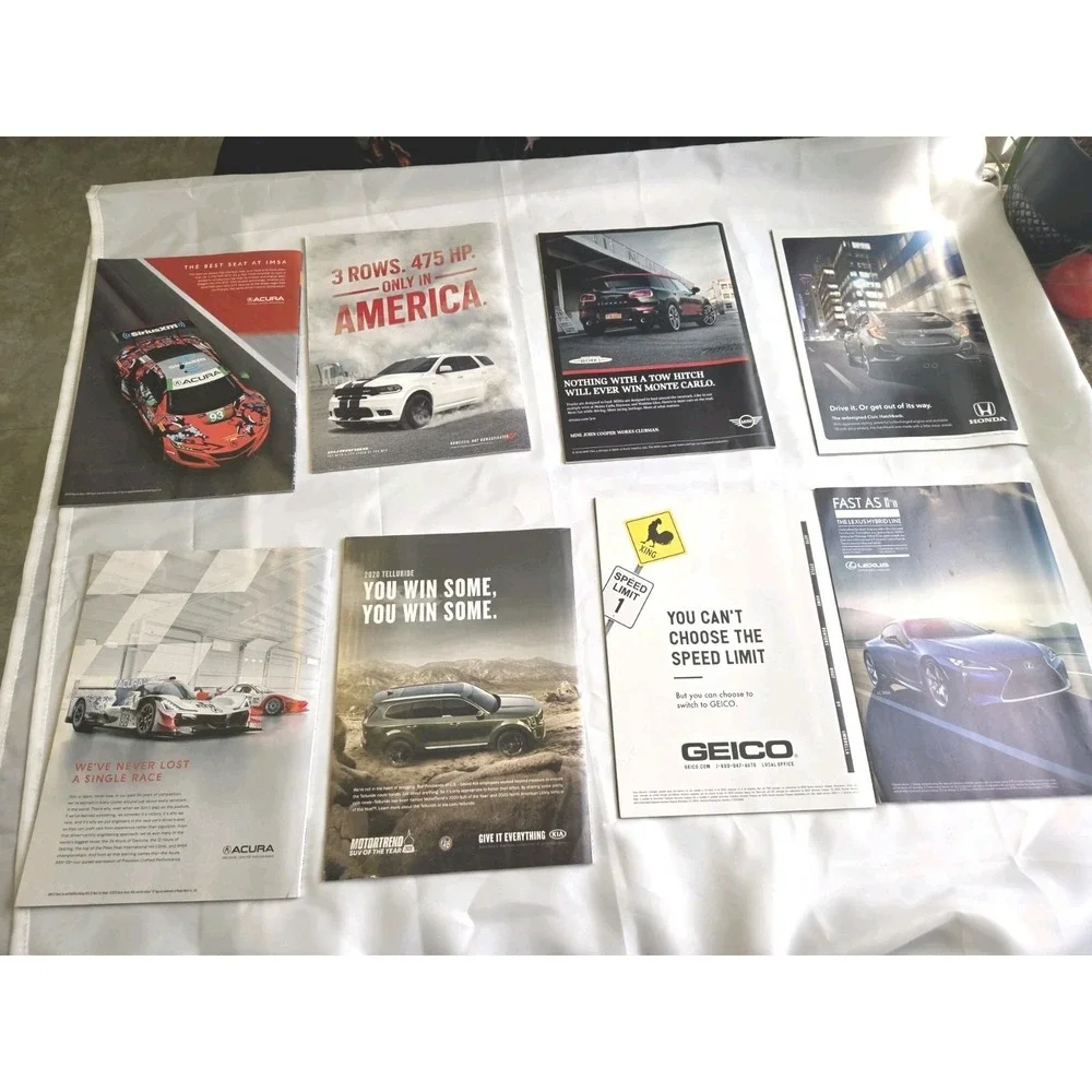 Motor Trend Magazine Lot Of 8 Car Dodge Vs Ferrari Ford GT 500 SUPER HYBRIDS